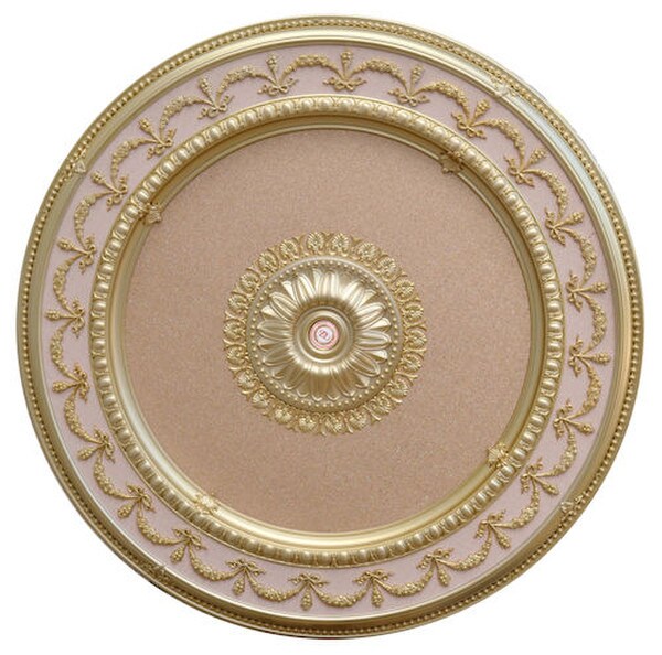 Plastic Durable Rose Gold Round Chandelier Ceiling Medallion Lightweight